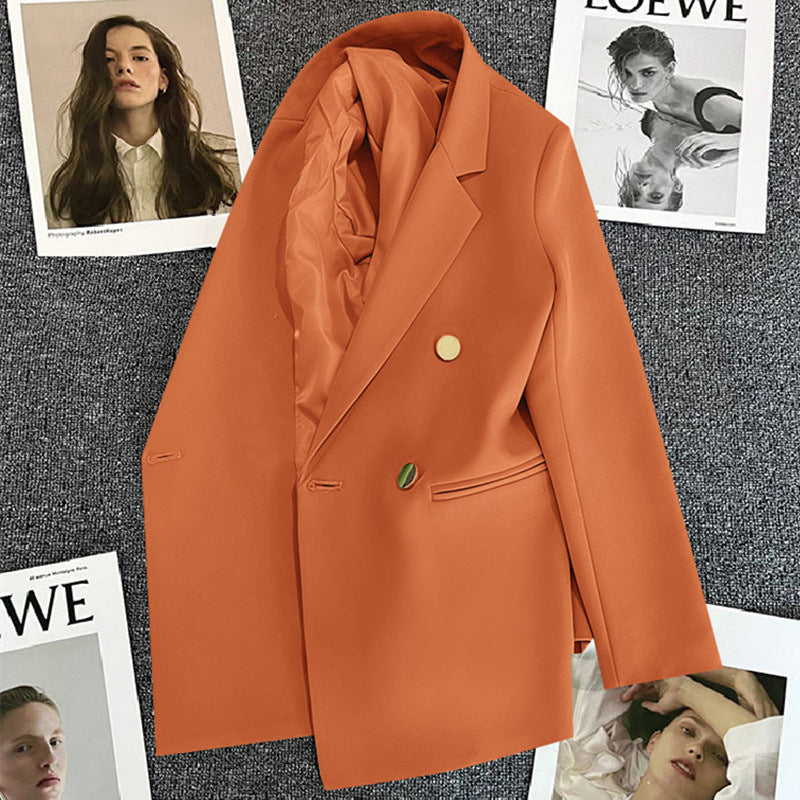 Women's Oversized Tailored Blazer Double Button Smart Jacket