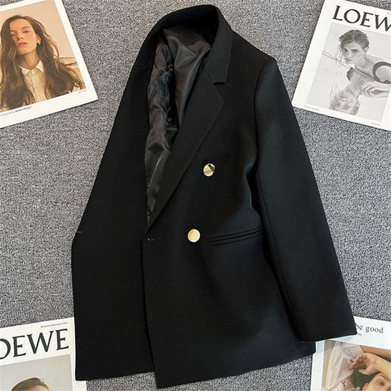 Women's Oversized Tailored Blazer Double Button Smart Jacket
