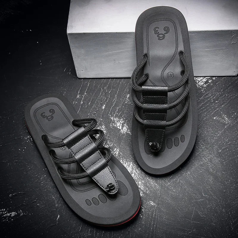 Men's Multi Strap Cushioned Anti Slip Beach Sandals
