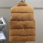 Men's Padded Corduroy Gilet High Collar Bodywarmer for Autumn