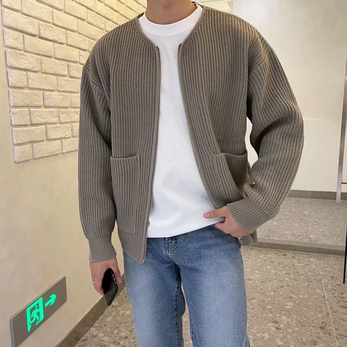 Men's High Collar Knit Sweater Warm Comfortable Stylish Casual