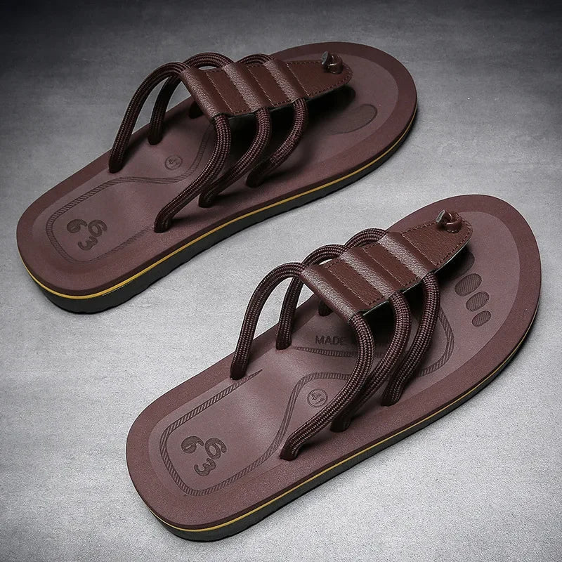 Men's Multi Strap Cushioned Anti Slip Beach Sandals