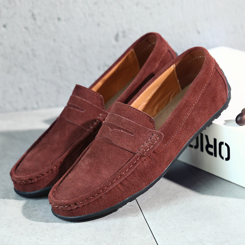 Men's Suede Penny Loafers Refined Slip On Casual Shoes