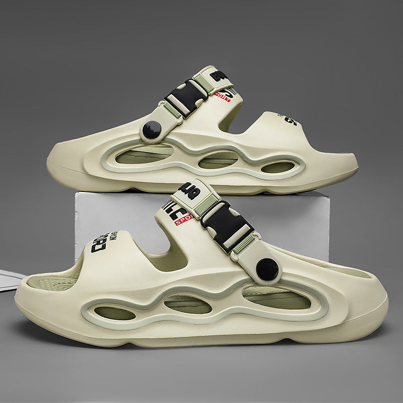 Men's Colorblock Platform Sandals Breathable Casual Summer Slides