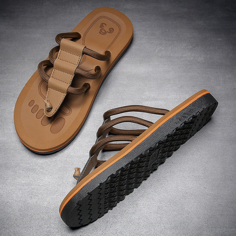 Men's Multi Strap Cushioned Anti Slip Beach Sandals