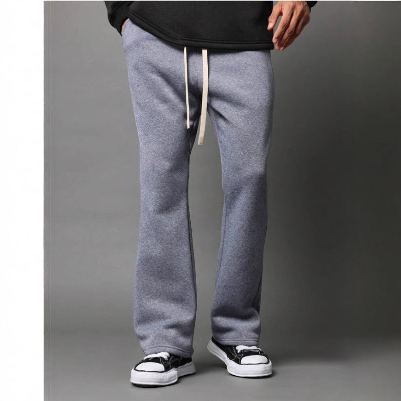 Men's Flared Sweatpants Comfort Fit Soft Cotton Fleece Relaxed