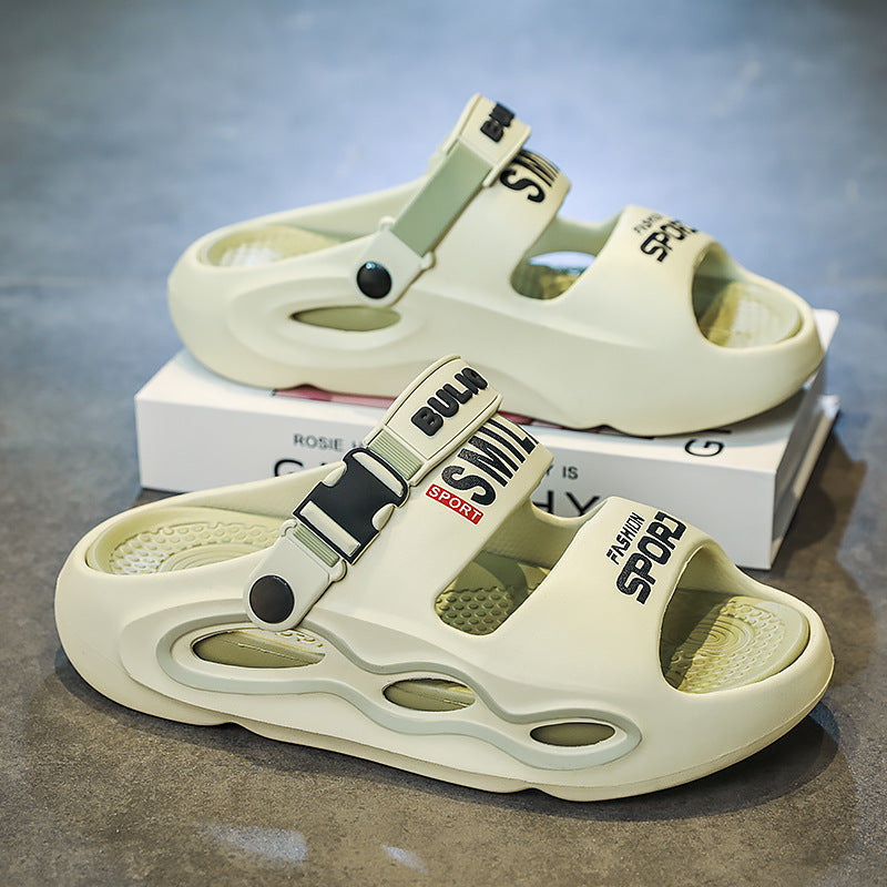 Men's Colorblock Platform Sandals Breathable Casual Summer Slides
