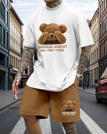 Men's Printed Oversized T Shirt and Relaxed Shorts Set