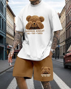 Men's Printed Oversized T Shirt and Relaxed Shorts Set