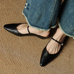 Women's Pointed Toe Strap Detail Slip-On Mule Flats