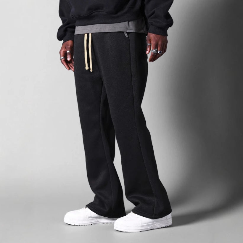 Men's Flared Sweatpants Comfort Fit Soft Cotton Fleece Relaxed