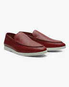 Men's Textured Leather Loafers Flexible Contrast Sole