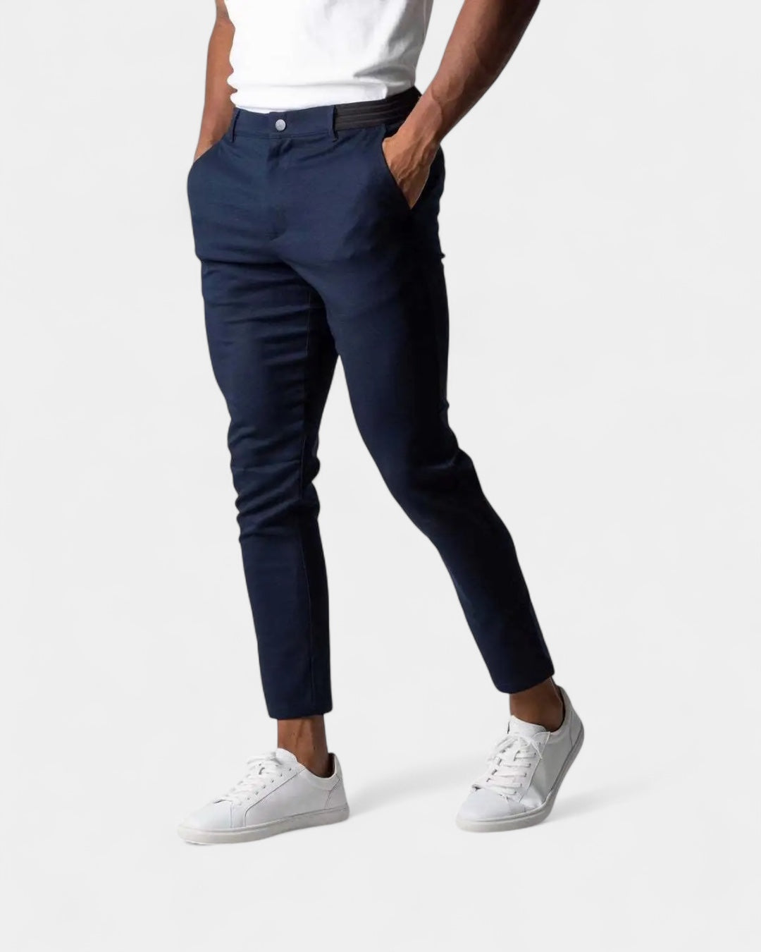 Men's Slim Stretch Trousers Tapered Smart Casual Chinos
