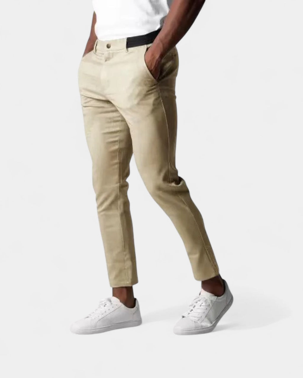 Men's Slim Stretch Trousers Tapered Smart Casual Chinos
