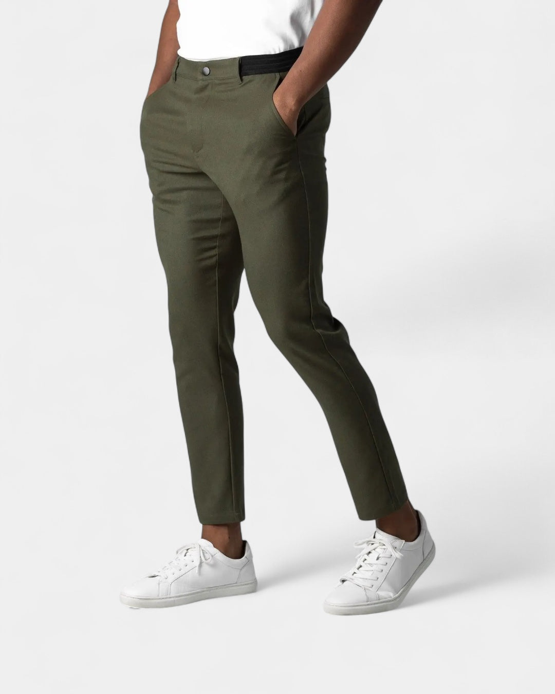 Men's Slim Stretch Trousers Tapered Smart Casual Chinos