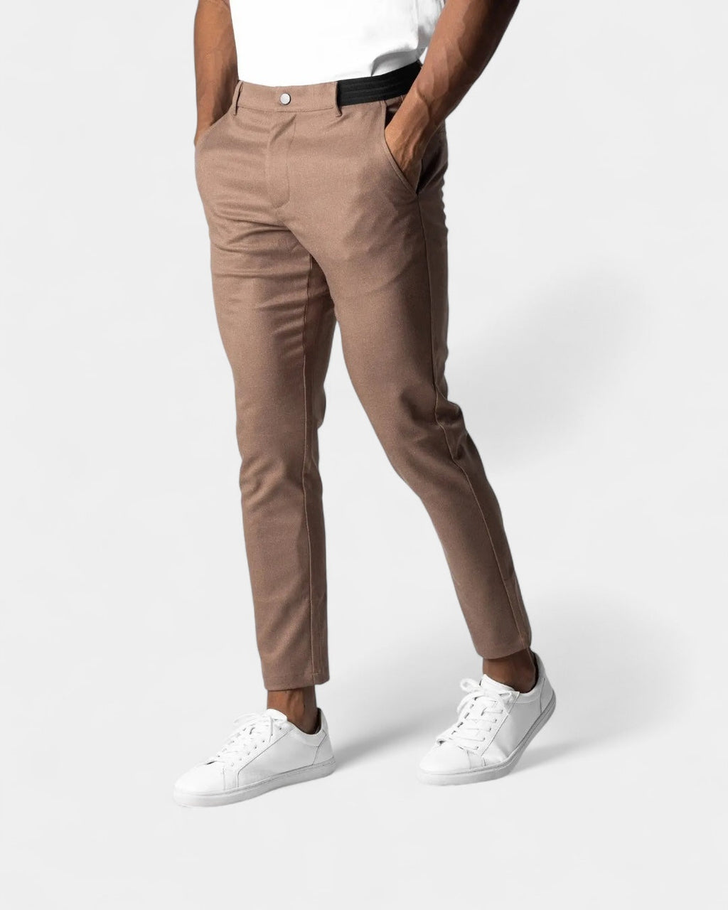 Men's Slim Stretch Trousers Tapered Smart Casual Chinos