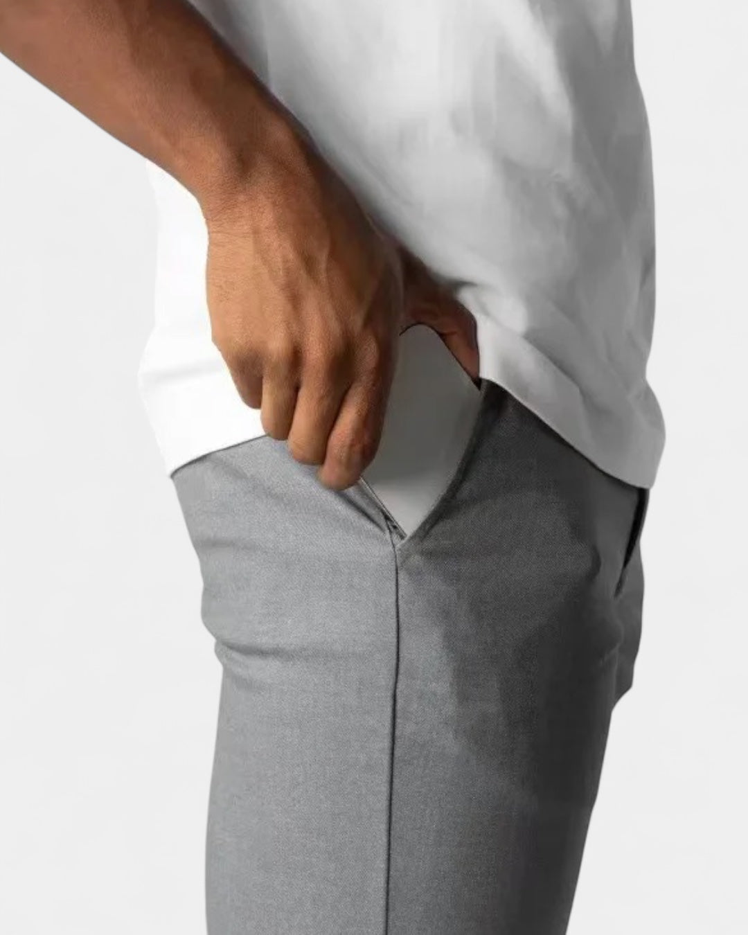 Men's Slim Stretch Trousers Tapered Smart Casual Chinos