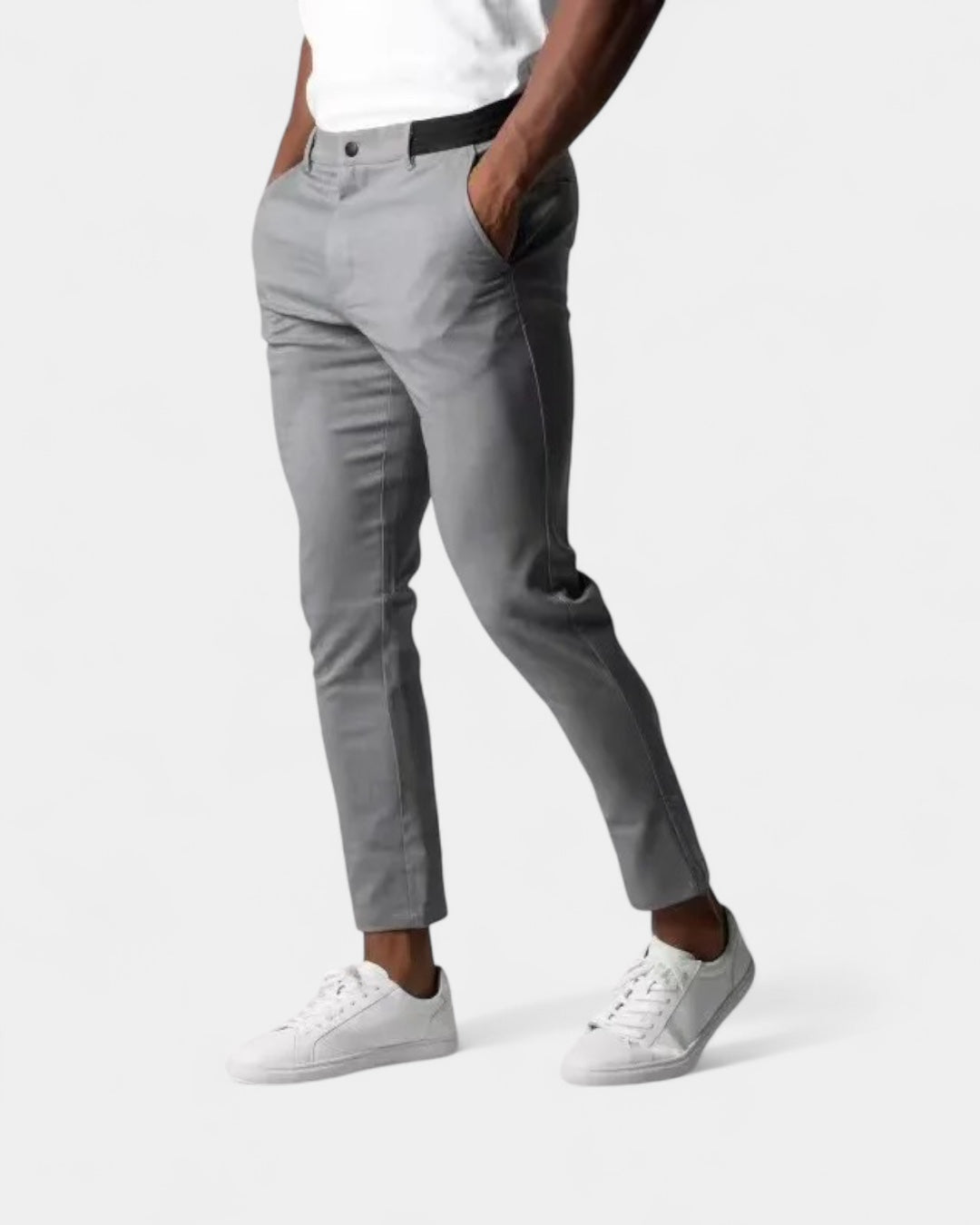 Men's Slim Stretch Trousers Tapered Smart Casual Chinos