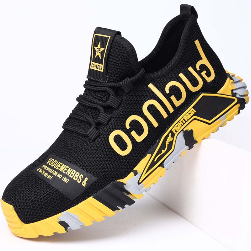 Men's Lightweight Safety Trainers Breathable Steel Toe Work Shoes