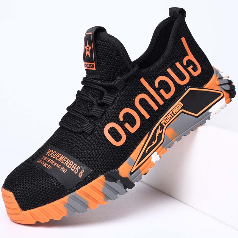 Men's Lightweight Safety Trainers Breathable Steel Toe Work Shoes