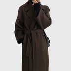 Women's Wool Blend Belted Coat – Warm Tailored