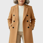 Women's Double-Breasted Wool Coat – Tailored Long Coat