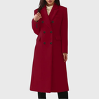 Women's Double-Breasted Wool Coat – Tailored Long Coat