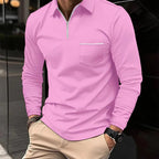 Men's Long Sleeve Polo Shirt Warm Comfortable Breathable Stylish