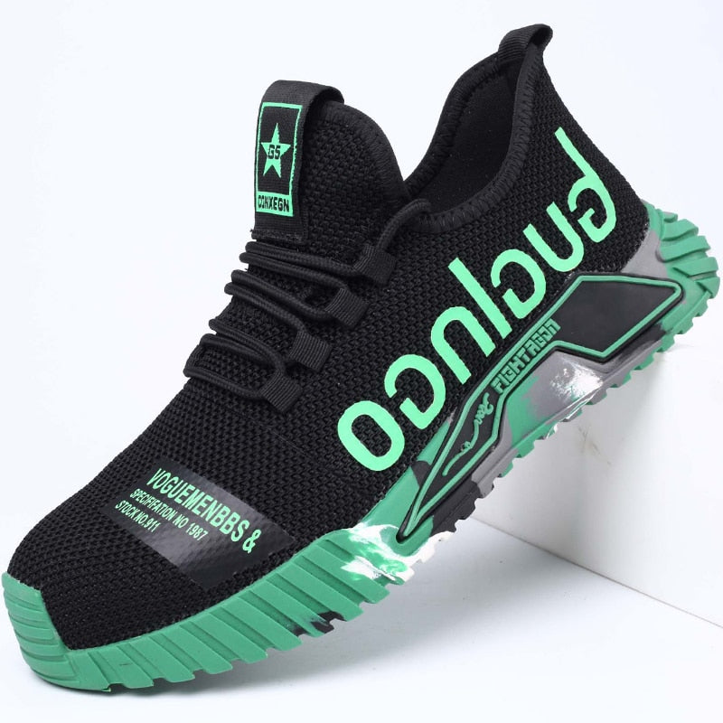 Men's Printed Safety Work Trainers Protective Lightweight Shoes