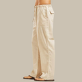 Men's Relaxed Straight Leg Linen Trousers Breathable Holiday Wear