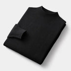 Men's Wool Mock Neck Sweater Warm Refined Knit