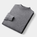 Men's Wool Mock Neck Sweater Warm Refined Knit