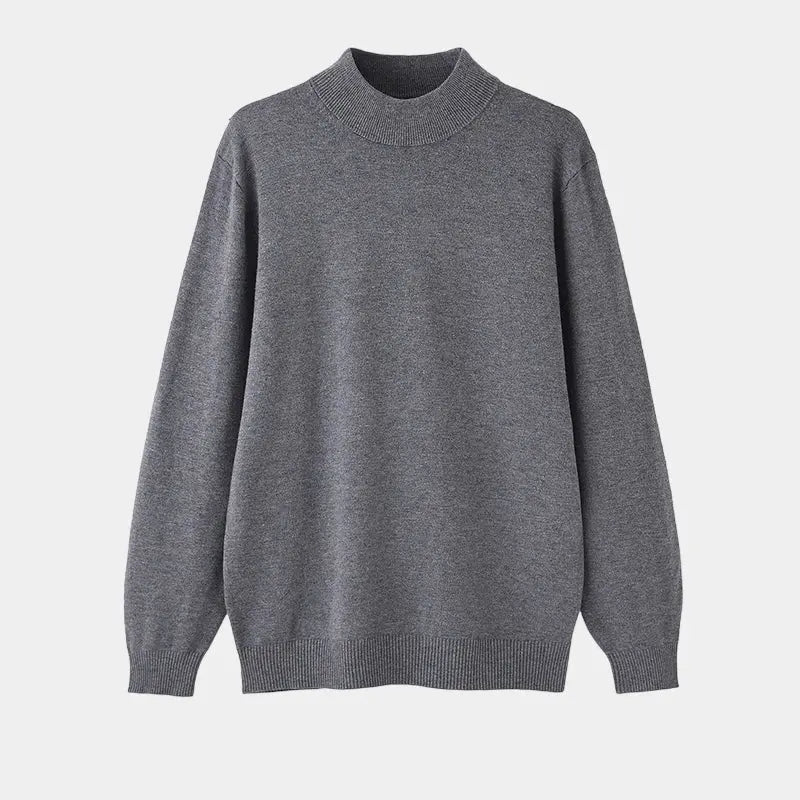 Men's Wool Mock Neck Sweater Warm Refined Knit