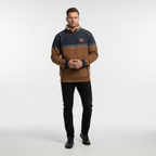 Men's Quarter Zip Fleece Sweater Sherpa Collar Printed Trim