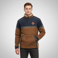 Men's Quarter Zip Fleece Sweater Sherpa Collar Printed Trim