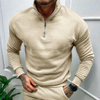 Men's Half Zip Knit Jumper Clean Minimal Pullover Style