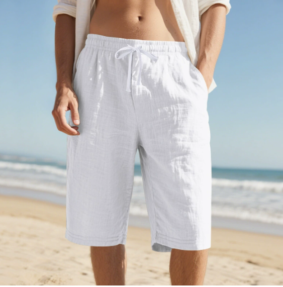 Men's Drawstring Casual Shorts Relaxed Knee Length Summer Style
