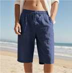 Men's Drawstring Casual Shorts Relaxed Knee Length Summer Style