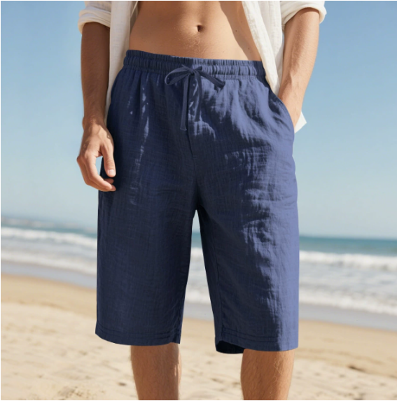 Men's Drawstring Casual Shorts Relaxed Knee Length Summer Style