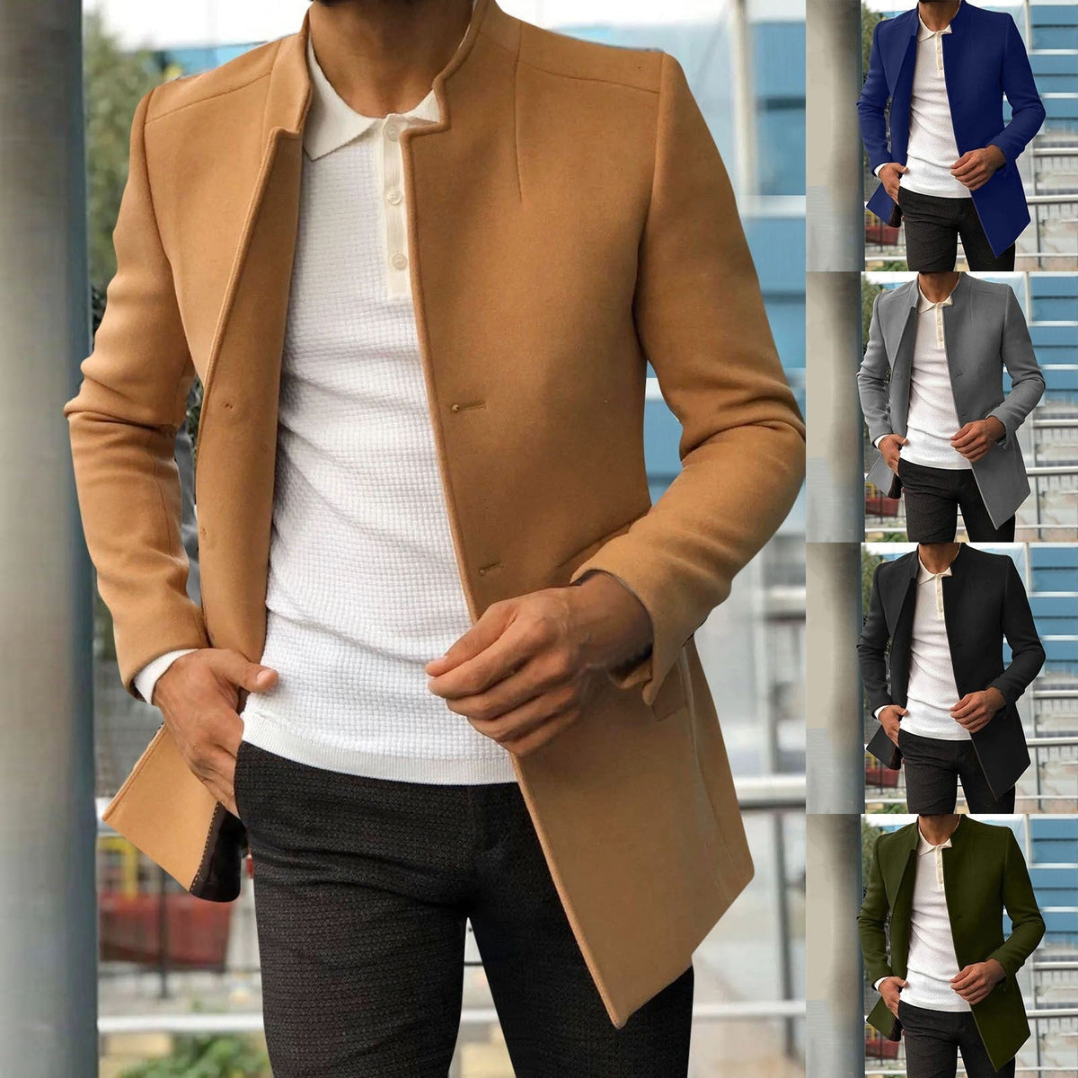 Men's Tailored Tweed Jacket Smart Business Layer for Autumn