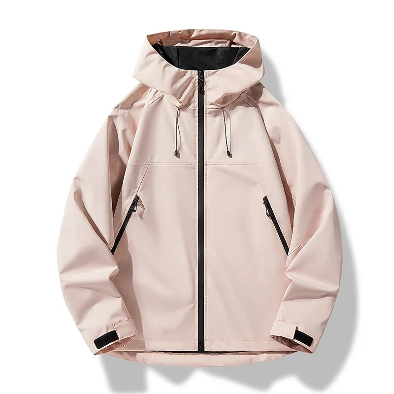 Men's Hooded Rain Jacket Lightweight Waterproof and Windproof Shell