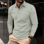 Men's Long Sleeve Polo Shirt Refined Tailored Everyday Essential