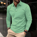 Men's Long Sleeve Polo Shirt Refined Tailored Everyday Essential