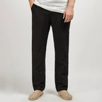 Men's Relaxed Fit Linen Trousers Straight Leg Lightweight Style