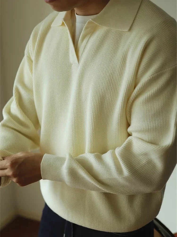 Men's Polo Knit Sweater Elegant Breathable Comfortable Smart Casual