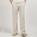 Men's Relaxed Fit Linen Trousers Straight Leg Lightweight Style