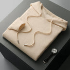 Men's Knitted Hoodie Relaxed Drawstring Pullover for Casual Wear