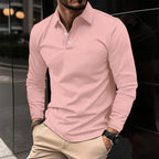 Men's Long Sleeve Polo Shirt Refined Tailored Everyday Essential