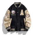 Men's Embroidered Varsity Jacket Relaxed College Layer for Streetwear