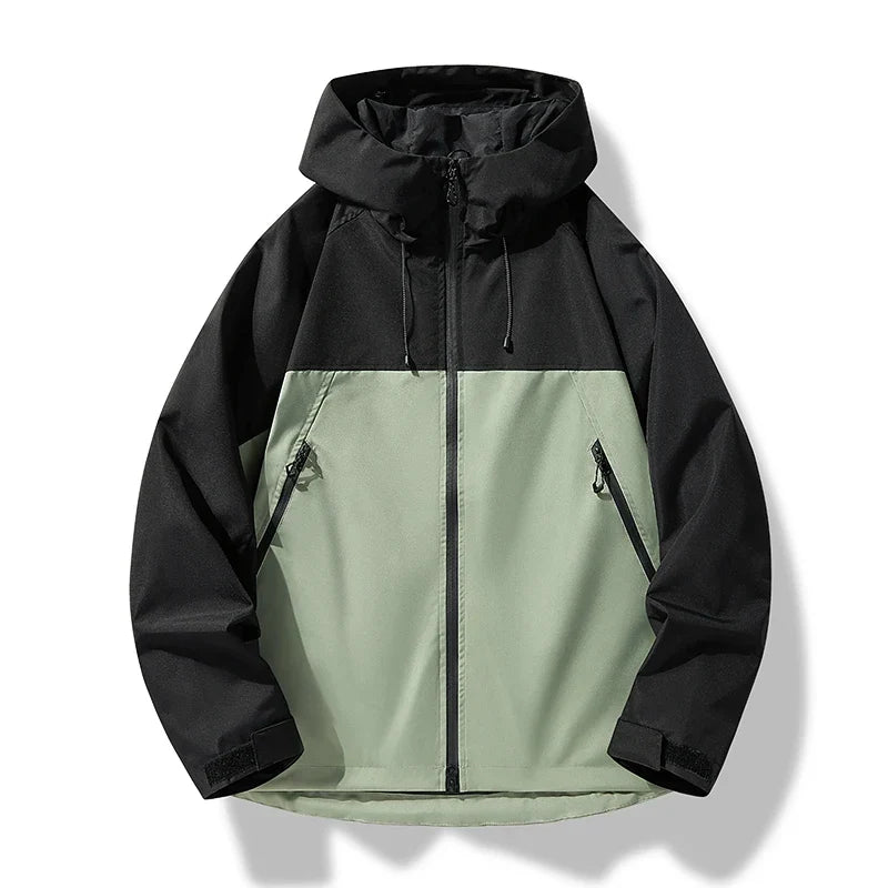 Men's Hooded Rain Jacket Lightweight Waterproof and Windproof Shell